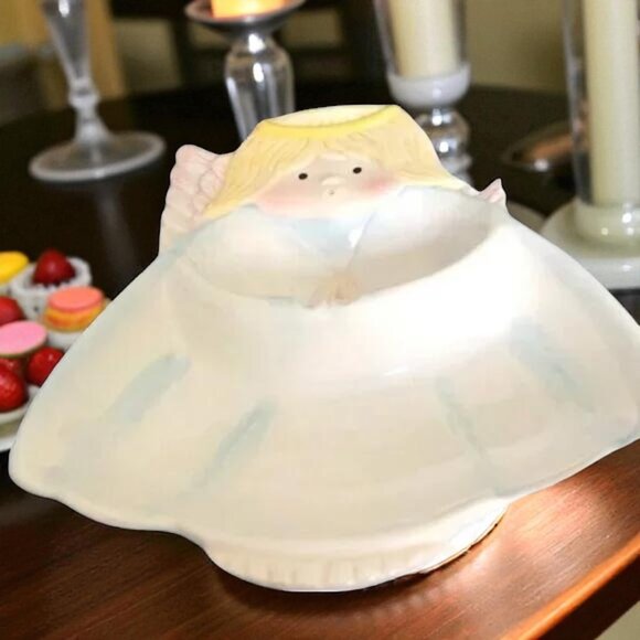 Large Ceramic Angel Platter 14" RARE - Picture 3 of 6